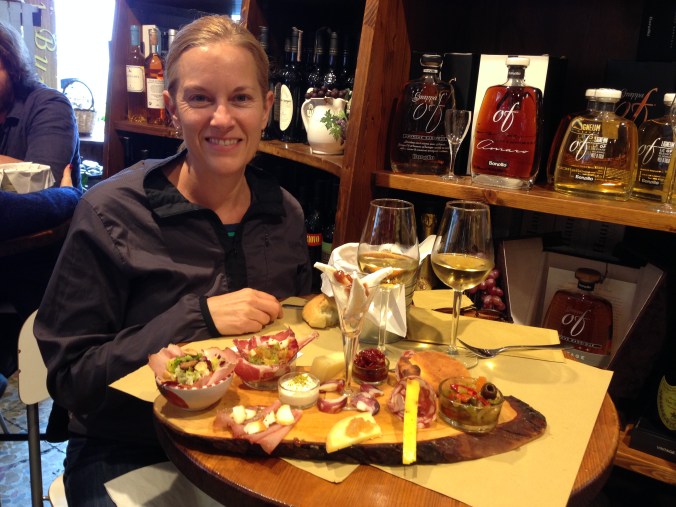 Janine with all the crazy lunch stuff. 