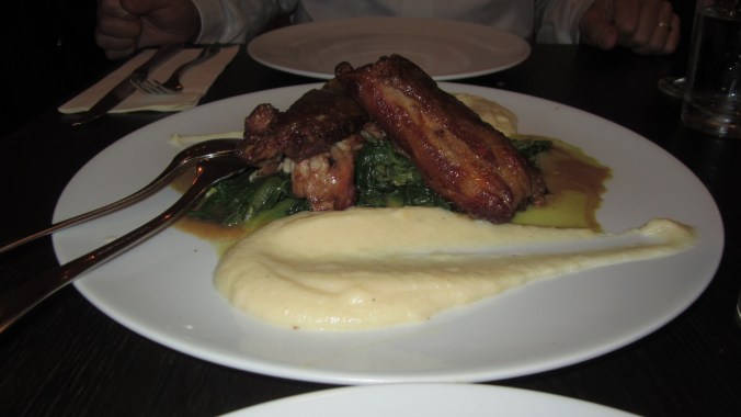 Roasted lamb on celery root puree. Even Janine admitted it was worth the shlep. 