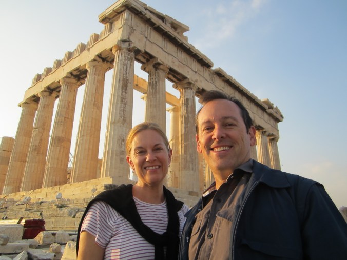 The loving couple at the Parthenon. 