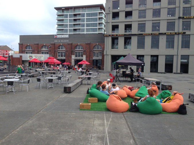 The Wellington waterfront ain't beanbag - wait, yes it is. 