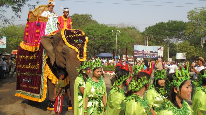 A little boy and an elephant. They cost $1500 a day to rent. The elephants, not the little boys. 